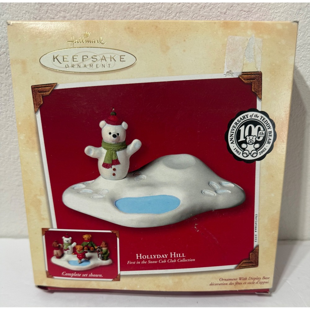 Hallmark Keepsake Ornament 2002 Hollyday Hill Snow Cub Club Base & Polar Bear